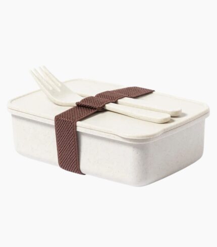 Fiambrera Tupper para oficina Blanco con cubiertos
