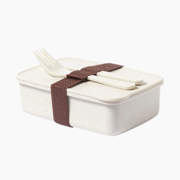 Fiambrera Tupper para oficina Blanco con cubiertos